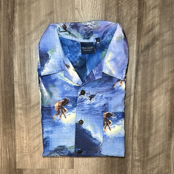 Sideout Hawaiian Surfing Short Sleeve Button Down - Large - Picture 1 of 6